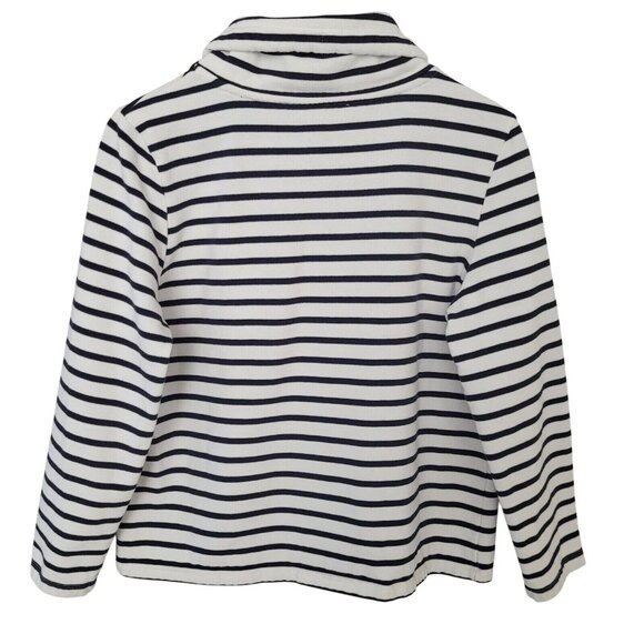Tommy Hilfiger Blue Stripe Funnel Neck Sweatshirt Womens Size M Classic Pullover - Picture 2 of 8